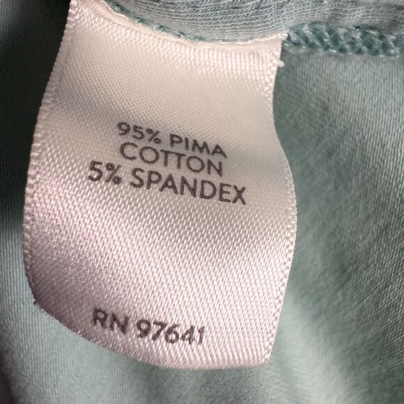 J. Jill Aqua Green/Blue Short Sleeve Shirttail Tee Sz XL, Casual, Pima Cotton - Picture 9 of 11